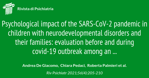 Psychological impact of the SARS-CoV-2 pandemic in children with ...