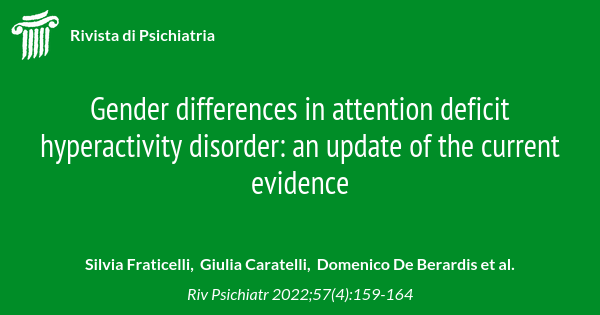 Gender differences in attention deficit hyperactivity disorder: an ...