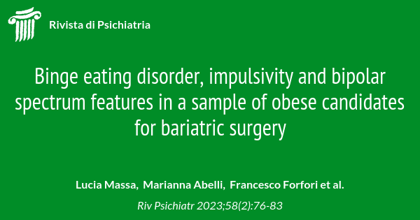 Binge eating disorder, impulsivity and bipolar spectrum features in a ...